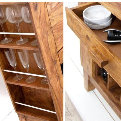 Solid Wood Home Bar Cabinet | Elegant Bar Storage Furniture – Oakvello