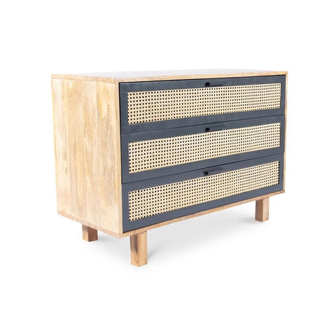 3-Drawer Solid Mango Wood Chest | Compact Bedroom Storage Dresser – Oakvello