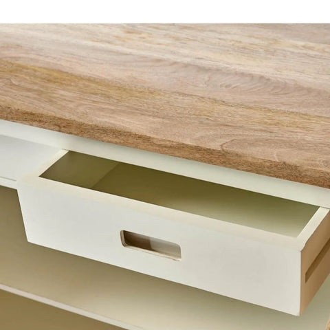 Solid Mango Wood Sideboard | Warm Tone Living Room Storage – Oakvello