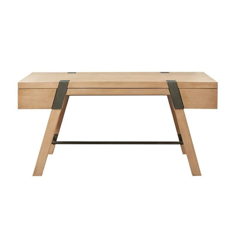Natural Solid Wood Writing Desk | Home Office Furniture – Oakvello