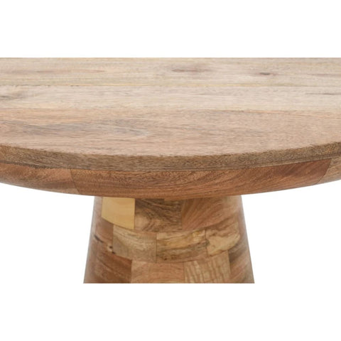 Jodhpuri Mushroom Style Round Mango Wood Coffee Table | Living Room Accent – Oakvello