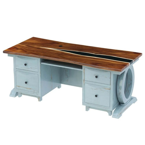 Jodhpur Two-Tone Solid Wood Office Table | Home Office Writing Desk – Oakvello