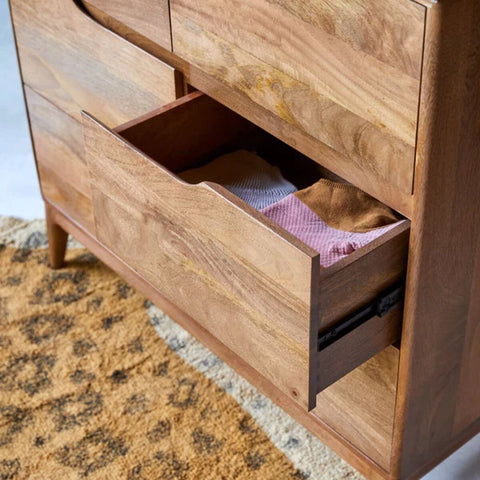 Mango Breeze Solid Wood Chest of Drawers | Bedroom Storage Dresser – Oakvello