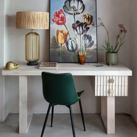 White Solid Wood Console Desk | Home Office & Entryway Furniture – Oakvello