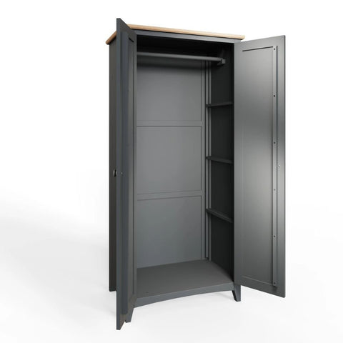 Solid Wood 2-Door Full Hanging Wardrobe | Bedroom Storage Furniture – Oakvello