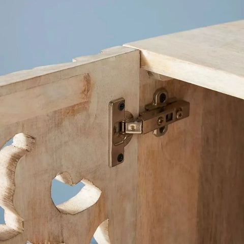 Hand Carved Solid Wood Entryway Cabinet | Artisan Hallway Storage – Oakvello