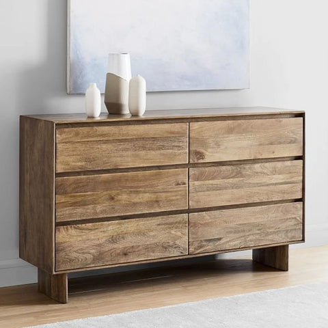 Solid Wood 6-Drawer Dresser | Spacious Bedroom Storage Chest – Oakvello