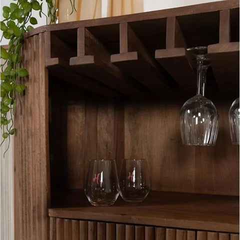 Modern Solid Wood Bar Cabinet | Home Bar Storage Furniture – Oakvello