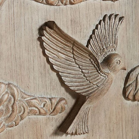 Hand Carved Land & Sky Bar Cabinet | Artisan Solid Wood Home Bar – Oakvello