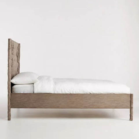 Carved Floral Solid Wood Bed | Handcrafted Bedroom Furniture – Oakvello