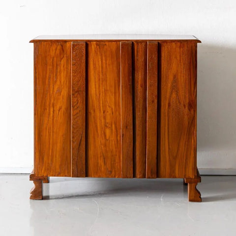 Floral Carved Solid Teak Wood Sideboard | Traditional Luxurious Living Room Storage – Oakvello