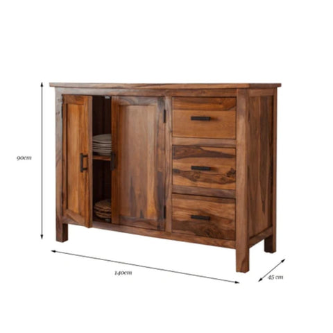 Solid Sheesham Wood Storage Cabinet | Living Room & Bedroom Furniture – Oakvello