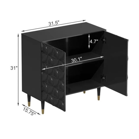 Solid Wood Media Storage Accent Cabinet | TV Stand & Living Room Storage – Oakvello