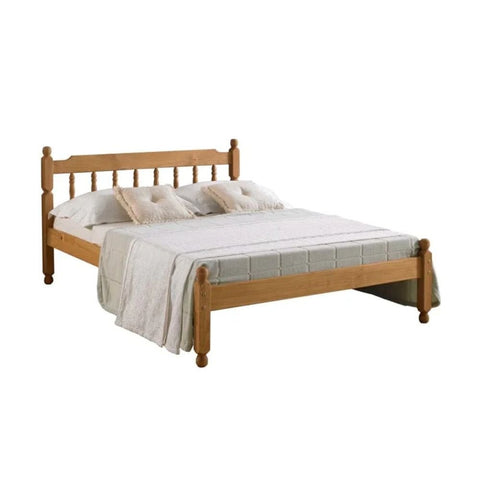 Jodhpuri Solid Pine Wood Bed | Handcrafted Heritage Bedroom Furniture – Oakvello