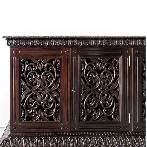 Traditional Carved Solid Rosewood Sideboard | Classic Living Room Storage – Oakvello