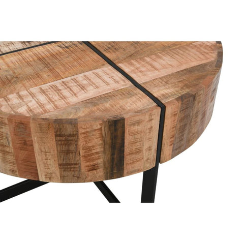 Solid Mango Wood Coffee Table with Marble Top | Living Room Furniture – Oakvello