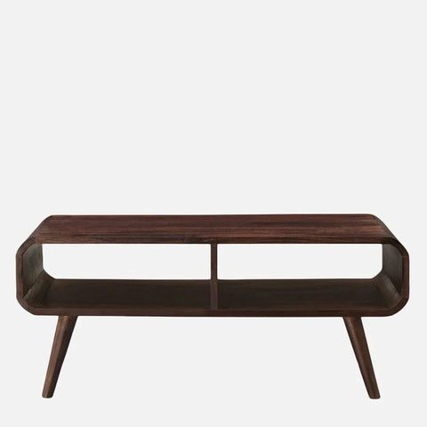 Teak Finish Solid Sheesham Wood Coffee Table | Living Room Furniture – Oakvello