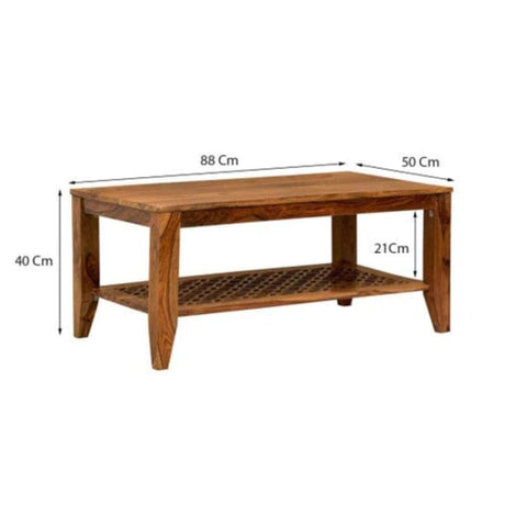 Jodhpuri Honey Finish Solid Wood Coffee Table | Living Room Furniture – Oakvello