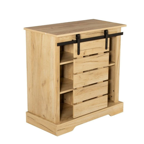 Modern Brown Finish Solid Wood Storage Cabinet | Living Room Furniture – Oakvello