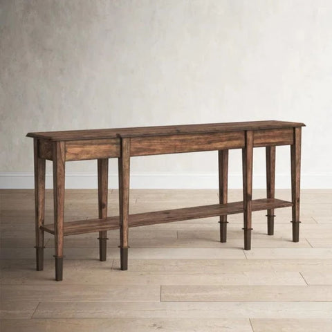 Jodhpuri Solid Wood Console Table | Handcrafted Heritage Entryway Furniture – Oakvello