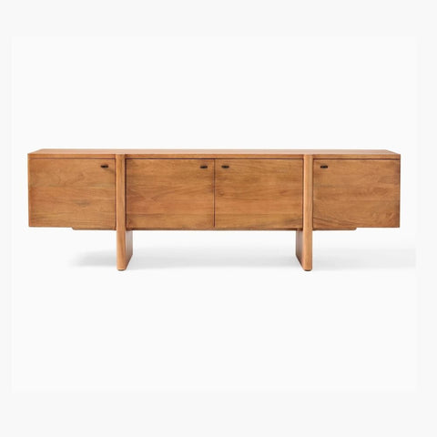 Otto Solid Wood Media Console Table | TV Stand & Living Room Storage – Oakvello