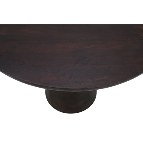 Natural Dark Solid Mango Wood Round Coffee Table | Living Room Furniture – Oakvello