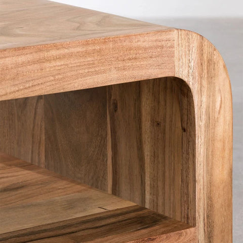 Acacia Wood TV Cabinet | Solid Wood Media Console & Storage – Oakvello