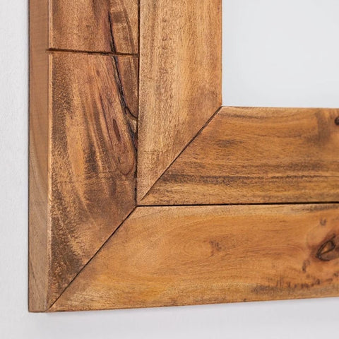 Rectangular Recycled Wood Wall Mirror | Eco-Friendly Bedroom & Living Room Decor – Oakvello