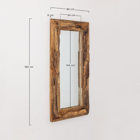 Rectangular Solid Wood Wall Mirror | Bedroom & Living Room Decor – Oakvello