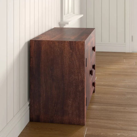 Solid Mango Wood Sideboard | 3 Drawers & 1 Door Living Room Storage – Oakvello