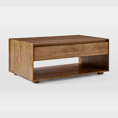 Solid Wood Storage Coffee Table | Living Room Centre Table with Storage – Oakvello