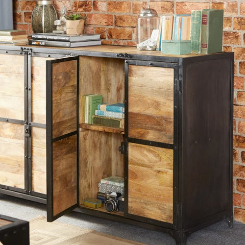 Industrial Solid Wood Large Sideboard | Bold Living Room Storage – Oakvello