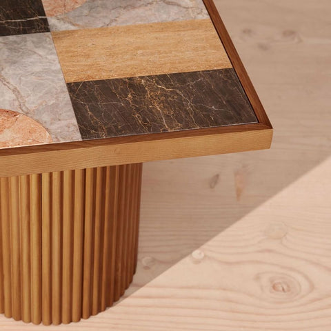 Cavern Solid Wood Side Table | Unique Living Room Accent Furniture – Oakvello