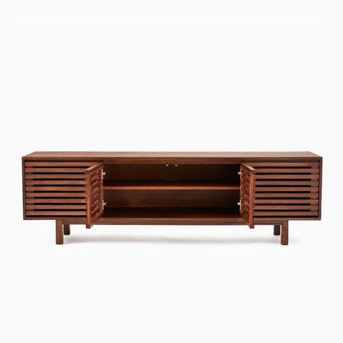 Unique Solid Wood Media Console Table | TV Stand & Living Room Storage – Oakvello