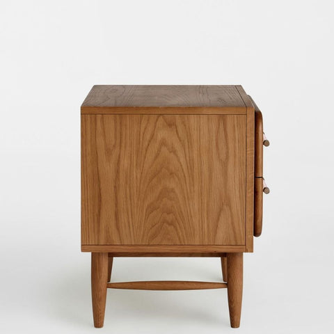 Oscar Cane & Solid Wood Bedside Table | Boho Bedroom Nightstand – Oakvello