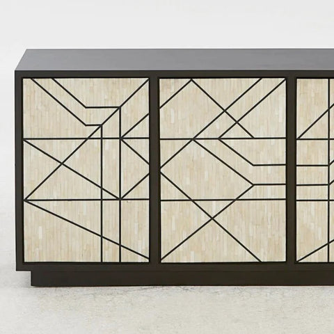 Ajmeri Bone Inlay Sideboard | Artisan Handcrafted Living Room Storage – Oakvello