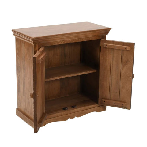 Jaipuri Carved Mango Wood 2-Door Sideboard | Handcrafted Living Room Storage – Oakvello