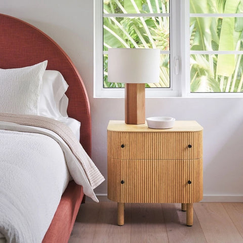 Unique Solid Wood Bedside Table | Statement Bedroom Nightstand – Oakvello