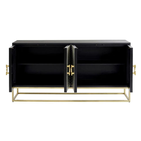 Ajmeri Black Bone Inlay Sideboard | Artisan Living Room Storage – Oakvello
