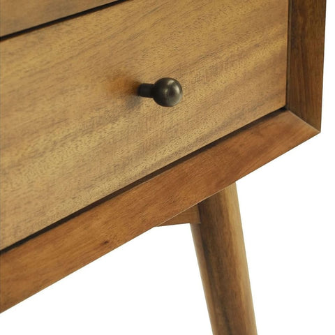 Mid-Century Solid Wood Bedside Table | Retro Bedroom Nightstand – Oakvello