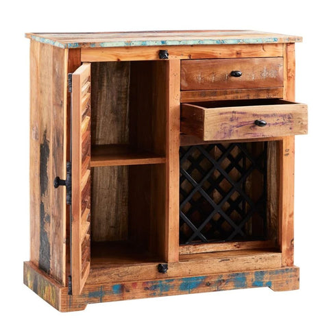 Jaipuri Reclaimed Boat Wood Small Sideboard | Eco-Friendly Storage – Oakvello
