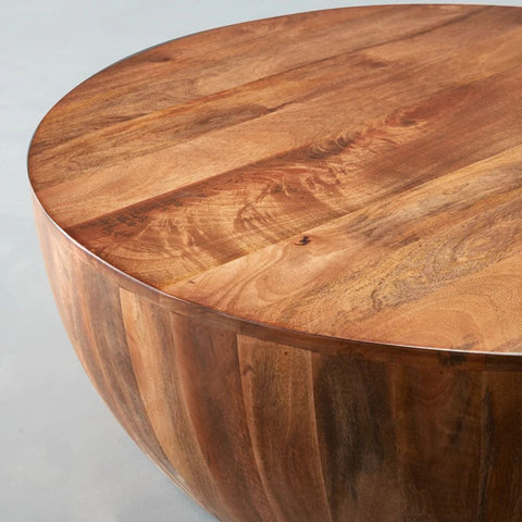 Natural Solid Mango Wood Coffee Table | Living Room Centre Table – Oakvello