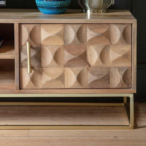 Solid Wood TV Unit | Media Console & Living Room Storage – Oakvello