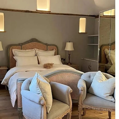 Painted Luxury French Solid Wood Bed | Ornate Bedroom Furniture – Oakvello