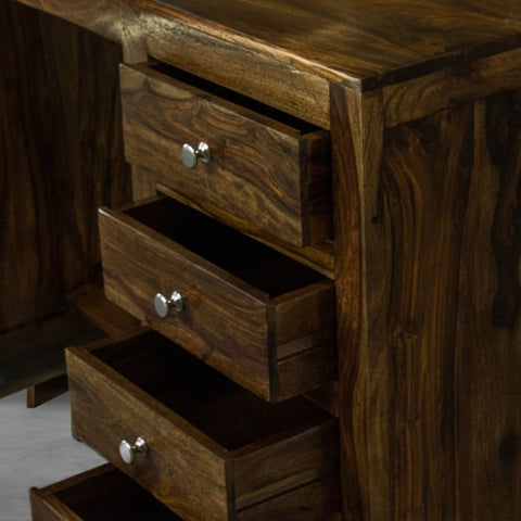 Solid Wood Study Table | Handcrafted Home Office Writing Desk – Oakvello