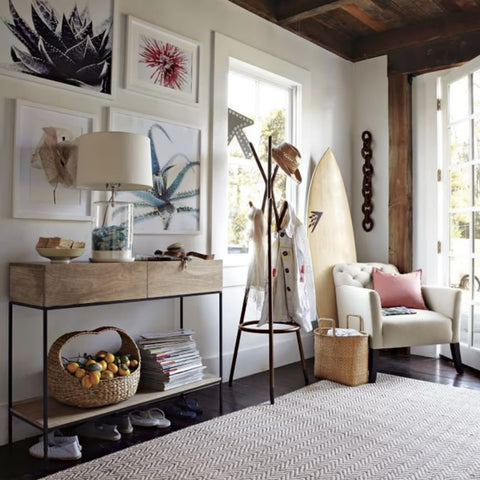 Industrial Solid Wood Console Table | Metal Frame Entryway Furniture – Oakvello