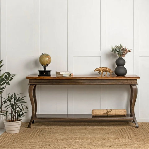 Solid Sheesham Wood Console Table | Entryway & Hallway Furniture – Oakvello