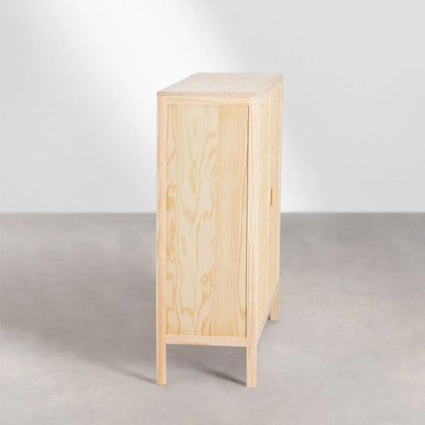 Reyna Rattan & Solid Wood 2-Door Sideboard | Boho Living Room Storage – Oakvello