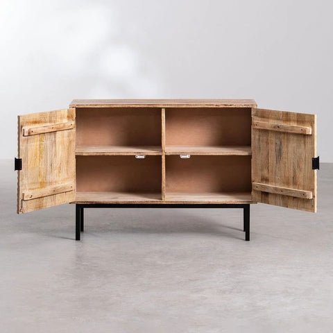 Alembe Solid Mango Wood Sideboard | Living Room Storage Cabinet – Oakvello