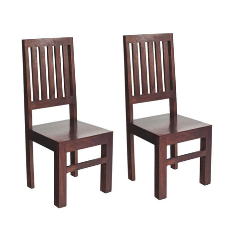 High Slat Back Solid Mango Wood Dining Chair | Kitchen Seating – Oakvello